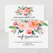 Chic Floral Wedding Information/Details 2-side Informatiekaartje (Voorkant / Achterkant)