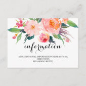 Chic Floral Wedding Information/Details 2-side Informatiekaartje (Voorkant)