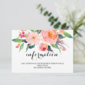 Chic Floral Wedding Information/Details 2-side Informatiekaartje (Staand voorkant)