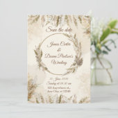 Chic Floral Wedding Invitation – Modern card Kaart (Staand voorkant)
