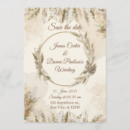 Chic Floral Wedding Invitation – Modern card Kaart