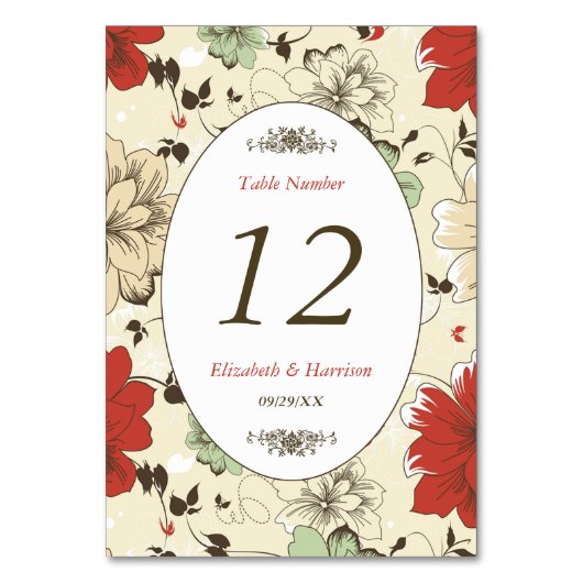  Chic Floral Wedding Kaart (Voorkant)