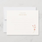 Chic Floral Wedding Lined Handgeschreven Note Kaar (Voorkant)