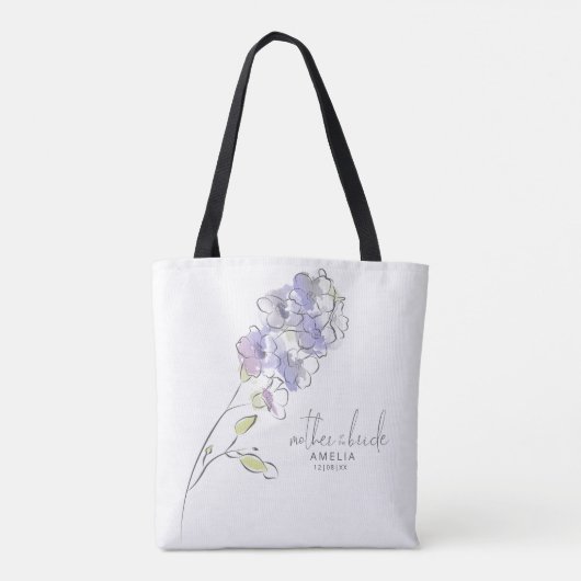 Chic Floral Wedding Moeder Bride Blackberry ID695 Tote Bag (Achterkant)