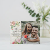 Chic Floral Wedding Postponement We doen nog steed Aankondigingskaart (Staand voorkant)