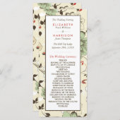 Chic Floral Wedding Programmakaart (Voorkant / Achterkant)