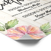 Chic Floral Wedding Signature Cocktail Drink Menu Poster (Hoek)
