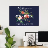 Chic Floral Wedding Welcome Poster (Thuiskantoor)