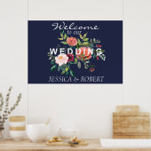 Chic Floral Wedding Welcome Poster (Keuken)