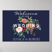 Chic Floral Wedding Welcome Poster (Voorkant)