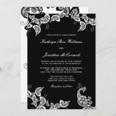  Chic Floral White Peacock Wedding Invite 2 Kaart (Voorkant / Achterkant)