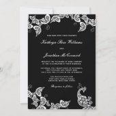  Chic Floral White Peacock Wedding Invite Kaart (Voorkant)