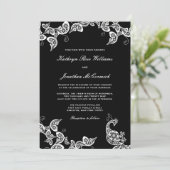  Chic Floral White Peacock Wedding Invite Kaart (Staand voorkant)