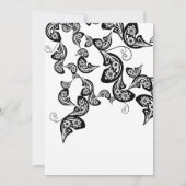  Chic Floral White Peacock Wedding Invite Kaart (Achterkant)