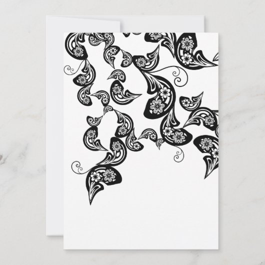  Chic Floral White Peacock Wedding Invite Kaart (Achterkant)