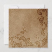 Chic Floral White Peacock Wedding Invite Kaart (Achterkant)