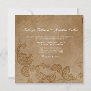  Chic Floral White Peacock Wedding Invite Kaart