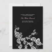  Chic Floral White Peacock Wedding Invite Kaart (Achterkant)