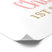 Chic Floral Woodland Animals 1e verjaardag Poster (Hoek)