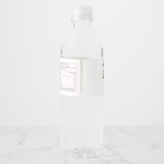 Chic Floral Woodland Animals Baby shower Verjaarda Waterfles Etiket (Achterkant)