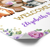 Chic Floral Woodland Baby shower Birthday Welkom Poster (Hoek)