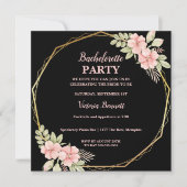 Chic Floral Wreath Bachelorette Party Invitation Kaart (Voorkant)