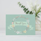 Chic Floral Wreath Banner Hartelijk dank Bedankkaart (Staand voorkant)