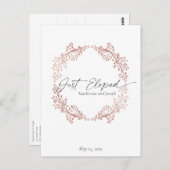 Chic Floral Wreath net Eloped koninklijke uitnodig Briefkaart (Voorkant / Achterkant)