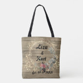 Chic Floral Wreath Rustic Tas (Achterkant)