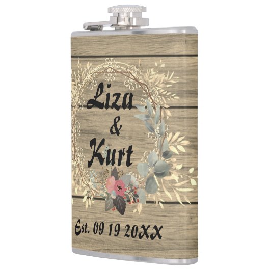 Chic Floral Wreath Rustic Wedding Heupfles (Links)