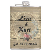 Chic Floral Wreath Rustic Wedding Heupfles (Voorkant)