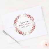  Chic Floral Wreath Weddenschap Hartelijk dank Ronde Sticker (Envelop)