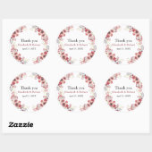  Chic Floral Wreath Weddenschap Hartelijk dank Ronde Sticker (Vel)