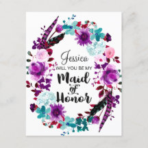 Chic Floral Wreath, word je mijn bruidsmeisje