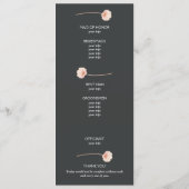 Chic Florals Dark Wedding Ceremony Programmakaart (Achterkant)