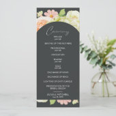 Chic Florals Dark Wedding Ceremony Programmakaart (Staand voorkant)