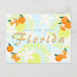 Chic  Florida Sun Oranje bloesbloemen Briefkaart