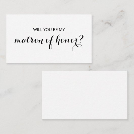 Chic Flourish | Bent u mijn matron van eer? Informatiekaartje (Voorkant / Achterkant)