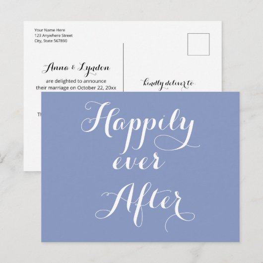 Chic Flourish | Gelukkig overdag na de bruiloft Aankondigingskaart (Voorkant / Achterkant)