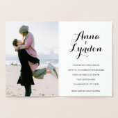 Chic Flourish | Gouden Huwelijksfoto Folie Kaarten (Binnen)