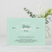  Chic Flourish Mint Vrijgezellenfeest uitnodigen Kaart (Staand voorkant)