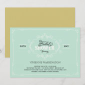  Chic Flourish Mint Vrijgezellenfeest uitnodigen Kaart (Voorkant / Achterkant)