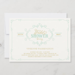 Chic Flourish Mint Vrijgezellenfeest uitnodigen Kaart