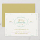  Chic Flourish Mint Vrijgezellenfeest uitnodigen Kaart (Voorkant / Achterkant)