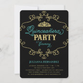  Chic Flourish Quinceanera Birthday Party Kaart (Voorkant)