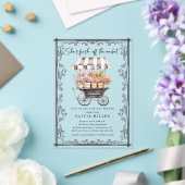 Chic Flower Cart Bruids Douche Uitnodiging (Insitu (Huwelijk))
