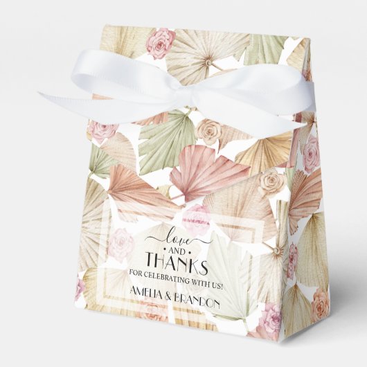 Chic Flowers and Leaves Vrijgezellenfeest Bedankdoosjes (Voorkant Zijde)