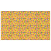 Chic Flowers and Polka Dots on Yellow Tablecloth Tafelkleed (Voorkant (Horizontaal))