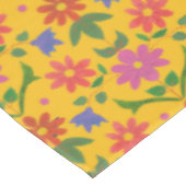 Chic Flowers and Polka Dots on Yellow Tablecloth Tafelkleed (Gekanteld)