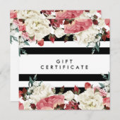 Chic Flowers and Stripes Salon Cadeaubon (Voorkant / Achterkant)
